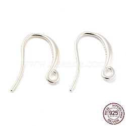 925 Sterling Silver Hoop Earring Findings, Silver, 17x1.5mm, Hole: 0.6mm, Pin: 0.7mm(STER-H107-04S)