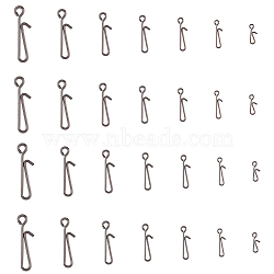 140Pcs 7 Styles 304 Stainless Steel Fishing Clips, Fast Change Snaps, Light Tackle Lures Connector, for Saltwater Freshwater, Gunmetal, 11.5~32.5x4.5~8.5x0.9~1.5mm, Hole: 1.2~3mm, 20pcs/style(STAS-FH0001-88)