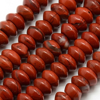 Rondelle Natural Red Jasper Beads Strands, 6.5x3mm, Hole: 1mm, about 118pcs/strand, 15.7 inch