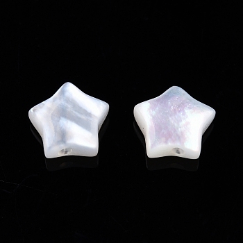 Natural White Shell Beads, Star, 5.5x5.5x2mm, Hole: 0.8mm