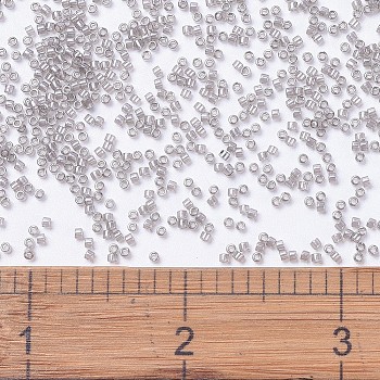 MIYUKI Delica Beads, Cylinder, Japanese Seed Beads, 11/0, (DB1485) Transparent Light Taupe Luster, 1.3x1.6mm, Hole: 0.8mm, about 2000pcs/10g