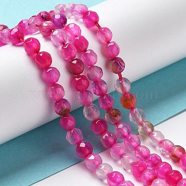 Faceted Natural Striped Agate/Banded Agate Beads Strands(G-F447-4mm-H08)-7