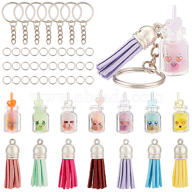 Mixed Color Glass Keychain