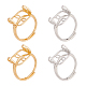PandaHall Elite 4Pcs 2 Colors Adjustable Brass Ring Components(KK-PH0005-29)-1