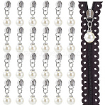 30Pcs Zinc Alloy with Round Resin Replacement Zipper Sliders, for Luggage Suitcase Backpack Jacket Bags Coat, Platinum, 43mm(FIND-CY0002-22P)