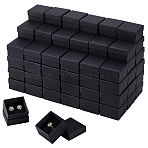 100Pcs Square Paper Ring Storage Boxes, Wedding Favor Gift Boxes, Favour Box, Black, 5.2x5.2x3.2cm(CON-NB0002-41)
