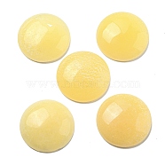 Natural Yellow Jade Cabochons, Flat Round, 30x7~8.5mm(G-C115-02B-31)
