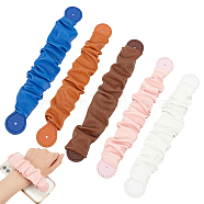 WADORN 5Pcs 5 Colors Wrinkled PU Leather Mobile Phone Wrist Strap, Mixed Color, 22.2x3.45x1.1cm, 1pc/color(AJEW-WR0001-74)