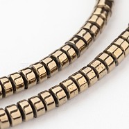 Electroplate Non-magnetic Synthetic Hematite Beads Strands, Heishi Beads, Flat Round/Disc, Smooth, Antique Bronze Plated, 3x2mm, Hole: 1mm, about 200pcs/strand, 16 inch(G-I175-25)