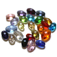 Imitation Austrian Crystal Beads, Grade AAA, Faceted, Oval, Mixed Color, 13x10x7mm, Hole: 0.9~1mm(SWAR-F063-13x10mm-M)