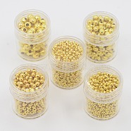 Iron Round Spacer Beads, Golden, 2~5mm, Hole: 1~2mm(Five Size:5mm,hole:2mm,4mm,hole:1.7mm,3mm,hole: 1.2mm,2.5mm,hole:1mm,2mm,hole:0.8mm)(IFIN-X0001-G-B)