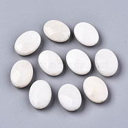 Natural White Jade Beads, Oval, 20x15x7~8mm, Hole: 1.2mm(G-S364-064)