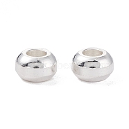 Brass Beads, Round Column, 925 Sterling Silver Plated, 5x3mm, Hole: 2mm(KK-K253-14P)