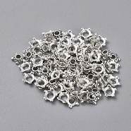 Tibetan Silver Bead Caps, Lead Free & Cadmium Free, Flower, Antique Silver, about 6mm in diameter, Hole: 2mm(AA289)