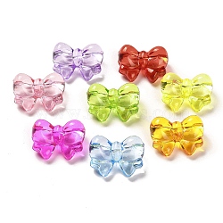 Transparent Acrylic Beads, Bowknot, Mixed Color, 20.5x27.5x11mm, Hole: 3mm, about: 173pcs/500g(OACR-Z016-27)