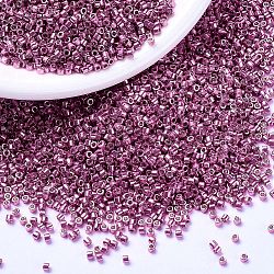 MIYUKI Delica Beads, Cylinder, Japanese Seed Beads, 11/0, (DB1840) Duracoat Galvanized Hot Pink, 1.3x1.6mm, Hole: 0.8mm, about 10000pcs/bag, 50g/bag(SEED-X0054-DB1840)
