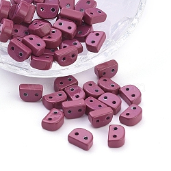 Spray Painted Alloy Multi-Strand Links, For Tile Elastic Bracelets Making, Half Round, Dark Orchid, 6x8.5x4mm, Hole: 1.2mm(PALLOY-G268-I-065)