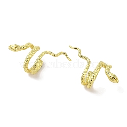 Left and Right Snake Brass Cuff Earrings for Women, Real 18K Gold Plated, 28.5x13.5mm(EJEW-I305-13G)