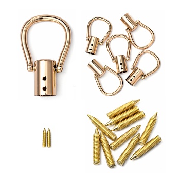Alloy Swivel Clasps, Swivel Snap Hook, with Iron Nail, Light Gold, 58x36.5x25mm, Hole: 12.5mm