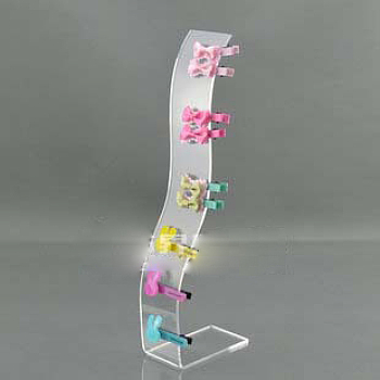 Acylic L-Shaped Hair Clip Holders, Hairpin Display Stand, Clear, 4x9x30cm