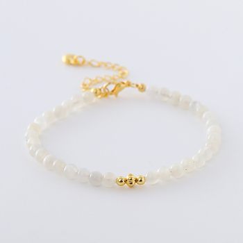 Synthetic Sunstone Round Beaded Bracelet