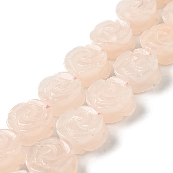 Natural Pink Aventurine Beads Strands, Rose, 14x7.5~8mm, Hole: 1.2mm, about 28~29pcs/strand, 15.16''(38.5~41.5cm)