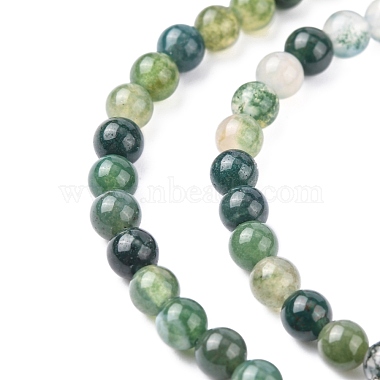 Chapelets de perles en agate mousse naturelle(X-GSR4mmC001)-3