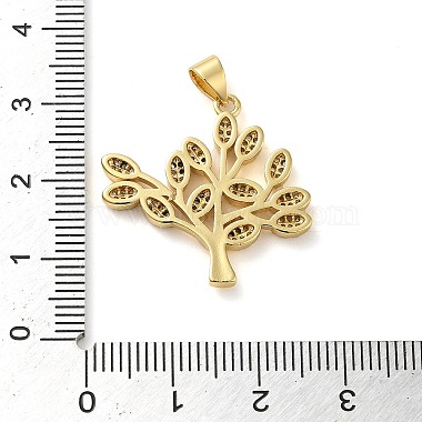 Placage de crémaillère en laiton micro pavé pendentifs en zircone cubique claire(KK-C047-11G)-3