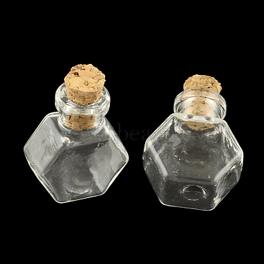 Hexagon Glass Bottle for Bead Containers(AJEW-R045-03)-2