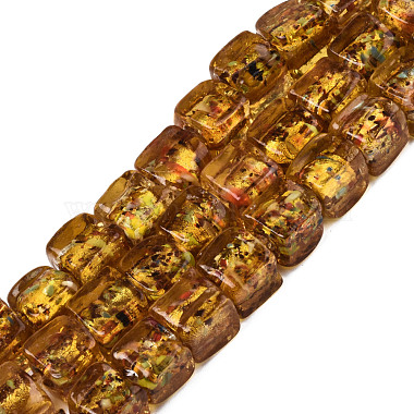 Gold Cube Lampwork Beads