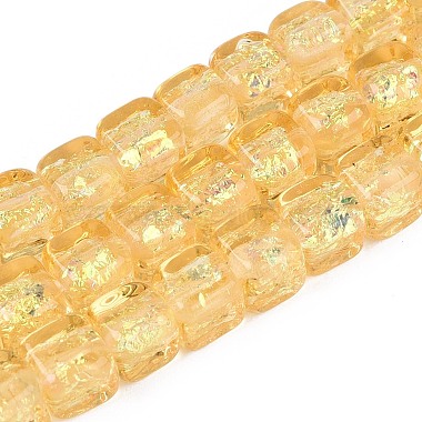 perles &agrave; la main en verre de feuille brins(FOIL-Q002-04H)-1