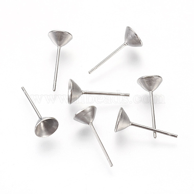 Non-Tarnish 304 Stainless Steel Post Stud Earring Settings(STAS-E446-01D-P)-2