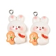 pendentifs en résine opaque thème lapin de Noël(RESI-S08-04B)-1