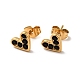 Heart 304 Stainless Steel Rhinestone Stud Earrings(EJEW-A081-15G)-2