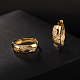 Real 18K Gold Plated Ring Brass Rhinestone Huggie Hoop Earrings(EJEW-EE0001-114)-2