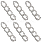 6Pcs Chain Shape Alloy Adjustable Jean Pins, Waist Tightener, Sewing Fasteners for Garment Accessories, Platinum, 14.5x60x3.8mm(AJEW-GF0009-70P)