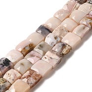 Natural Pink Opal Beads Strands, Faceted, Square, 9~10.5x9~10.5x5~5.5mm, Hole: 1mm, about 39~42pcs/strand, 14.96~15.35 inch (38~39cm)(G-C109-A14-02)