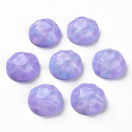 Transparent Resin Cabochons, Water Ripple Cabochons, with Glitter Powder, Half Round, Lilac, 16x7mm(CRES-N031-009B)