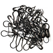 Iron Calabash Safety Pins, Knitting Stitch Marker, Black, 22x10mm, 100pcs/bag(SENE-PW0002-035C)