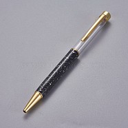 Creative Empty Tube Ballpoint Pens, with Black Ink Pen Refill Inside, for DIY Glitter Epoxy Resin Crystal Ballpoint Pen Herbarium Pen Making, Golden, Black, 140x10mm(AJEW-L076-A05)