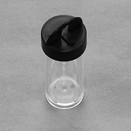 Plastic Bead Containers With Black Lid, Column, Clear, 2.4x5.6cm, Capacity: 10ml(0.34 fl. oz)(CON-S040)