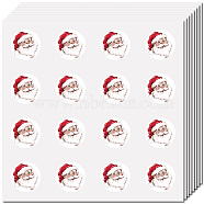 8Pcs Plastic Waterproof Self-Adhesive Picture Stickers, Round Dot Cartoon Decals for Kid's Art Craft, Santa Claus, 150x150mm, Sticker: 25mm, 8 pcs/set(DIY-WH0428-170)