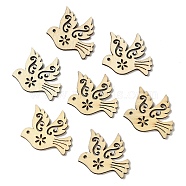 Hollow out Unfinished Wooden Pieces, Bird Cutouts, for DIY Painted Decorative Craft Embellishments, Old Lace, 3.25x3.75x0.25cm, Hole: 1.8mm(WOOD-XCP0001-75)