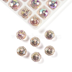 AB Color Plated Glass Beads, Faceted, Round, Rosy Brown, 8x5.5~6mm, Hole: 1.4~1.6mm, 336pcs/set(EGLA-P059-03B-AB17)