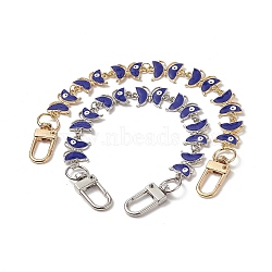 Alloy Enamel Butterfly with Evil Eye Link Chain Bag Extender Chains, with Alloy Swivel Clasps, Platinum & Light Gold, 22.7cm, 2pcs/set(AJEW-BA00101)