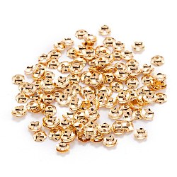 Brass Bead Cap, Long-Lasting Plated, Flower, 6-Petal, Real 18K Gold Plated, 4x1mm, Hole: 1mm(X-KK-F824-029G)