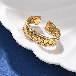 Arrow 304 Stainless Steel Open Cuff Ring for Women, Golden, Golden, 5.5mm, Inner Diameter: Adjustable(RJEW-M049-01G-06)