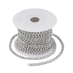 CHGCRAFT DIY Chain Necklace Making Kits, Including 5m Aluminium Curb Chain, Platinum, 6x4x2mm(DIY-CA0002-74)