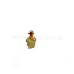Miniature Glass Empty Wishing Bottles, with Cork Stopper, Micro Landscape Garden Dollhouse Accessories, Photography Props Decorations, Goldenrod, 20x27mm(BOTT-PW0006-02A)