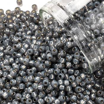 TOHO Round Seed Beads, Japanese Seed Beads, (2115) Silver Lined Black Diamond Opal, 11/0, 2.2mm, Hole: 0.8mm, about 50000pcs/pound